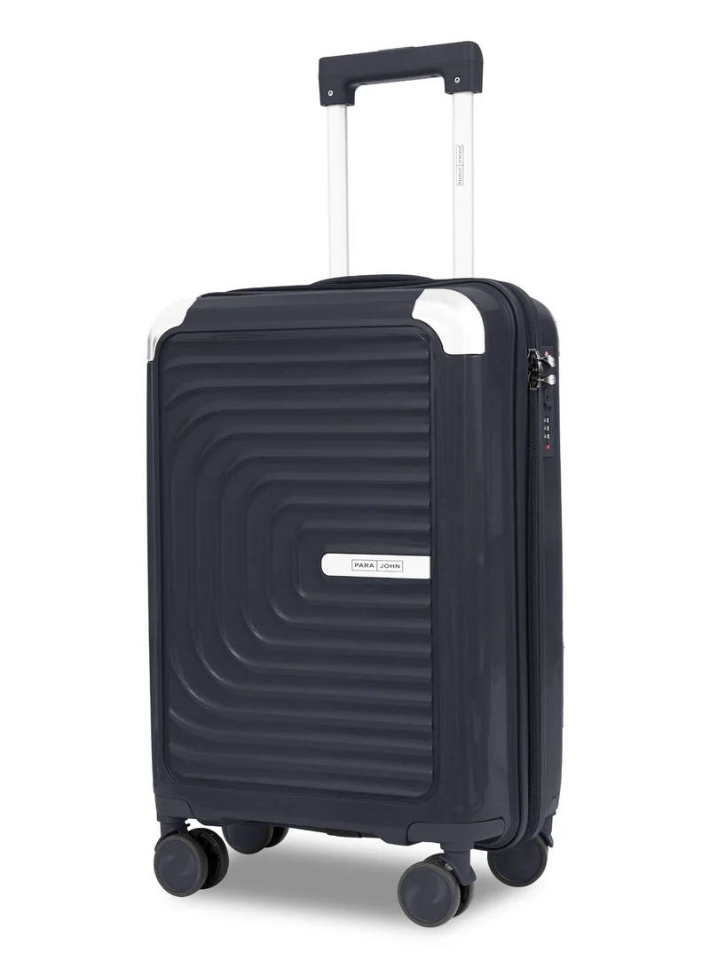 PARAJOHN SkyCore 20-Inch Premium PP Cabin Luggage Trolley Bag with 8 Spinner Wheels & Combination Lock – Lightweight Carry-On Travel Bag for Men & Women – Dark grey